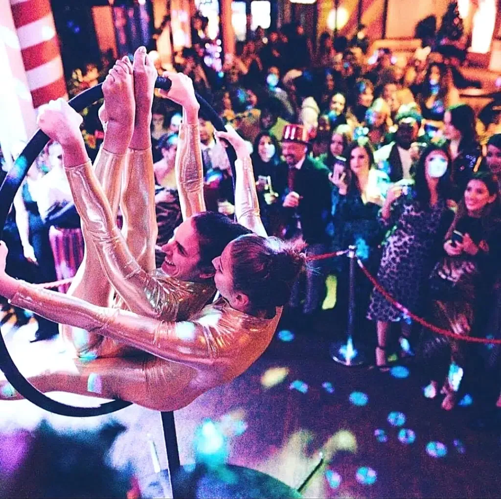 circus performance in london themed bar