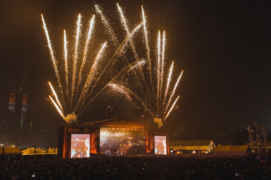 stage-at-Lollapalooza-festival-in-India-from-far-with-fireworks