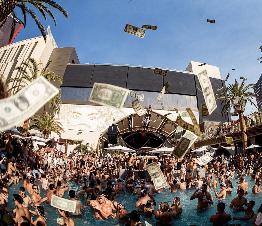 view-of-stage-and-pool-with-people-at-ayu-beachclub-in-las-vegas