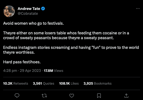 andrew-tate-tweet-about-women-who-attend-festivals