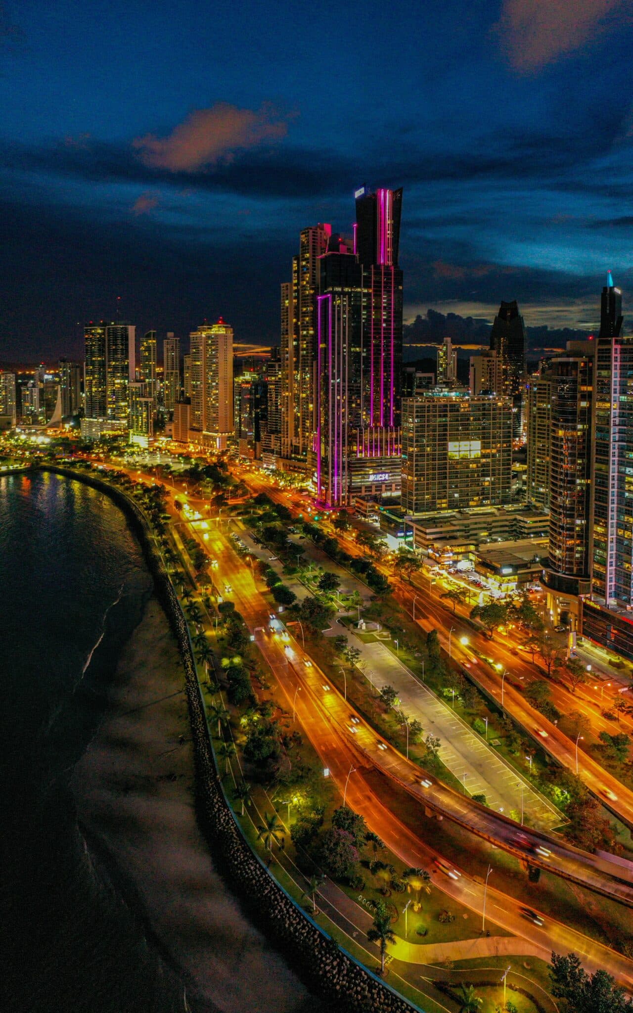 view-from-above-at-night-of-cinta-costera-panama